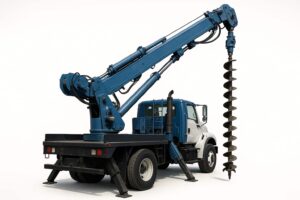 斜め後ろから見た穴掘建柱車のイメージ画像